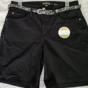 New Womens Riders by Lee Black Size 8  Midrise 6" Shorts